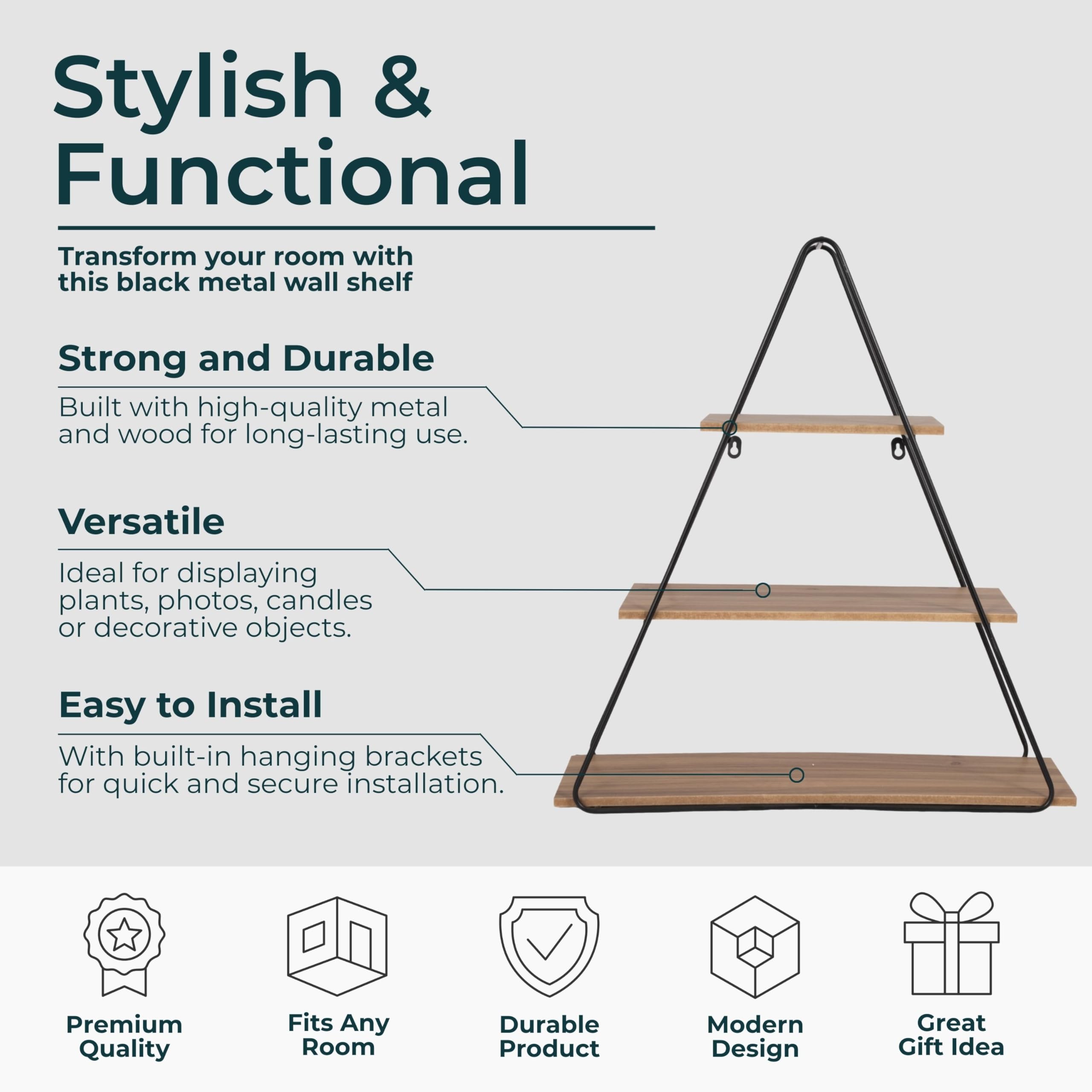 Amazon.com: Sagebrook Home Triangle Wall Shelf - Modern Industrial